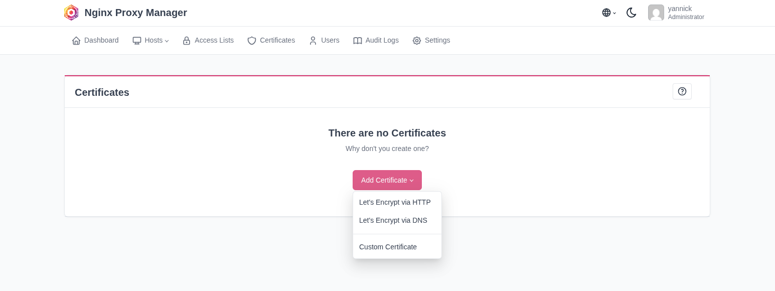 Création certificat - Etape 1