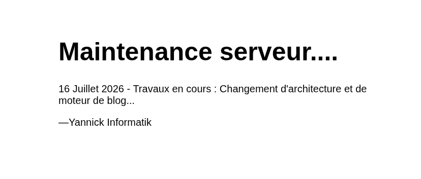 Page de maintenance